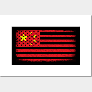 Chinese American Flag Vintage Posters and Art